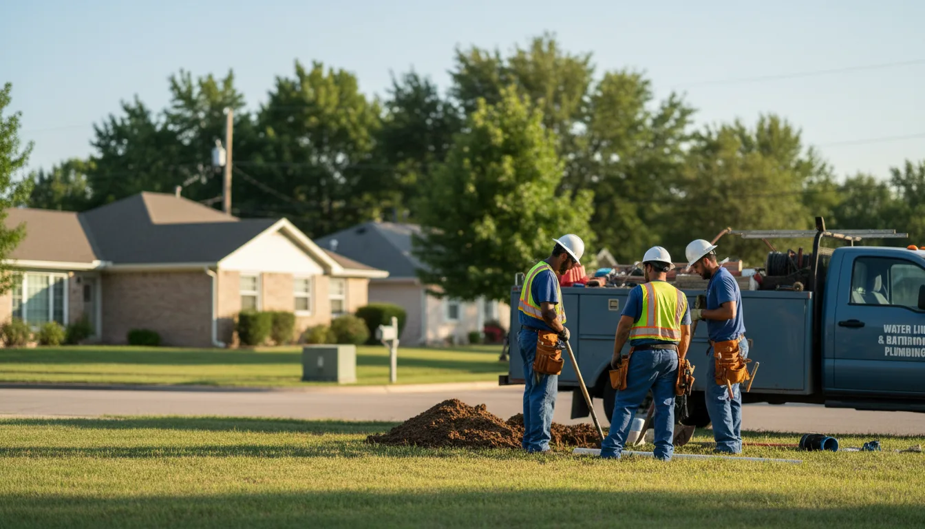 Residential water line and bathroom plumbing service in Broadview Heights, OH